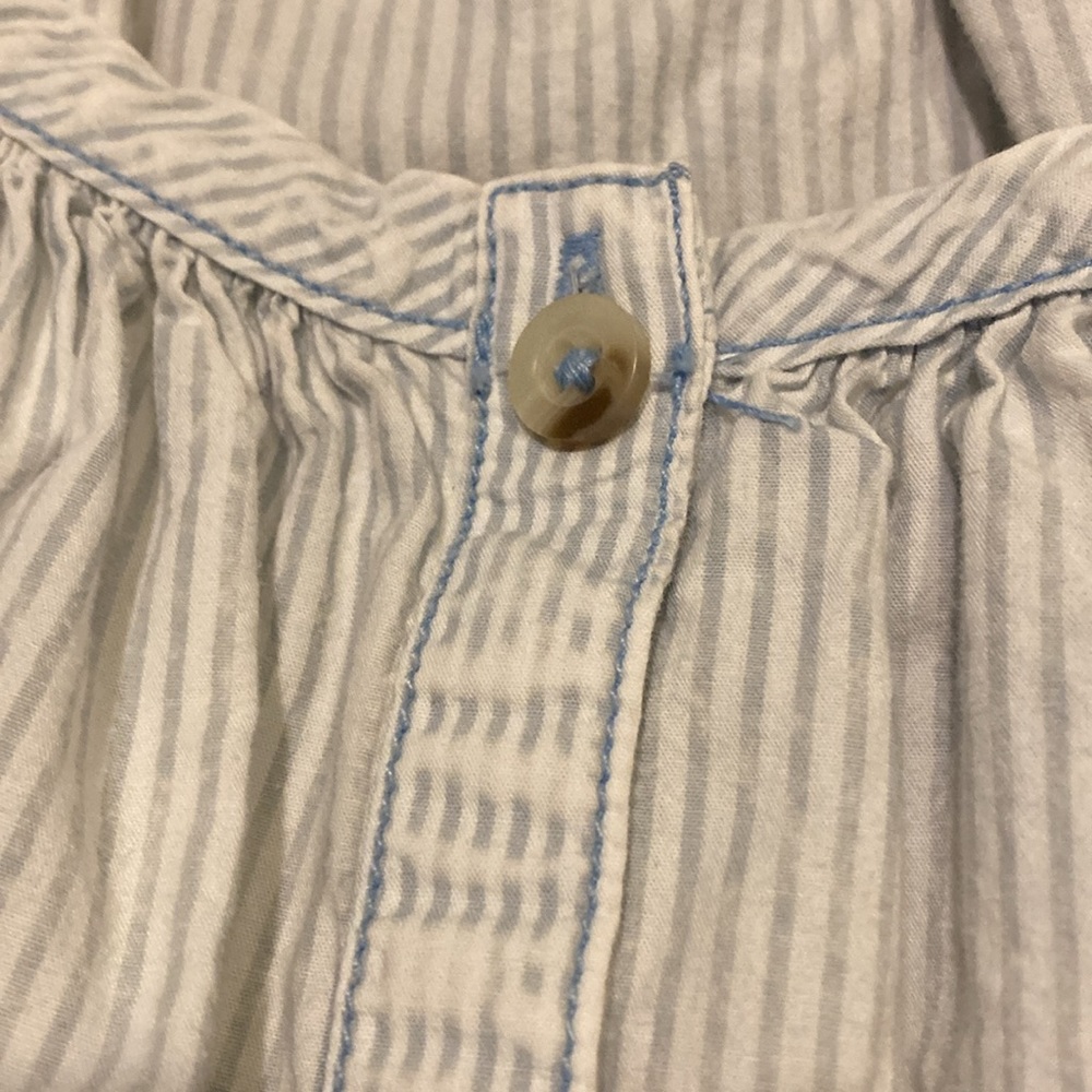 We The Free Light Blue Striped Button-Down Peasant Shirt - Picture 5 of 7
